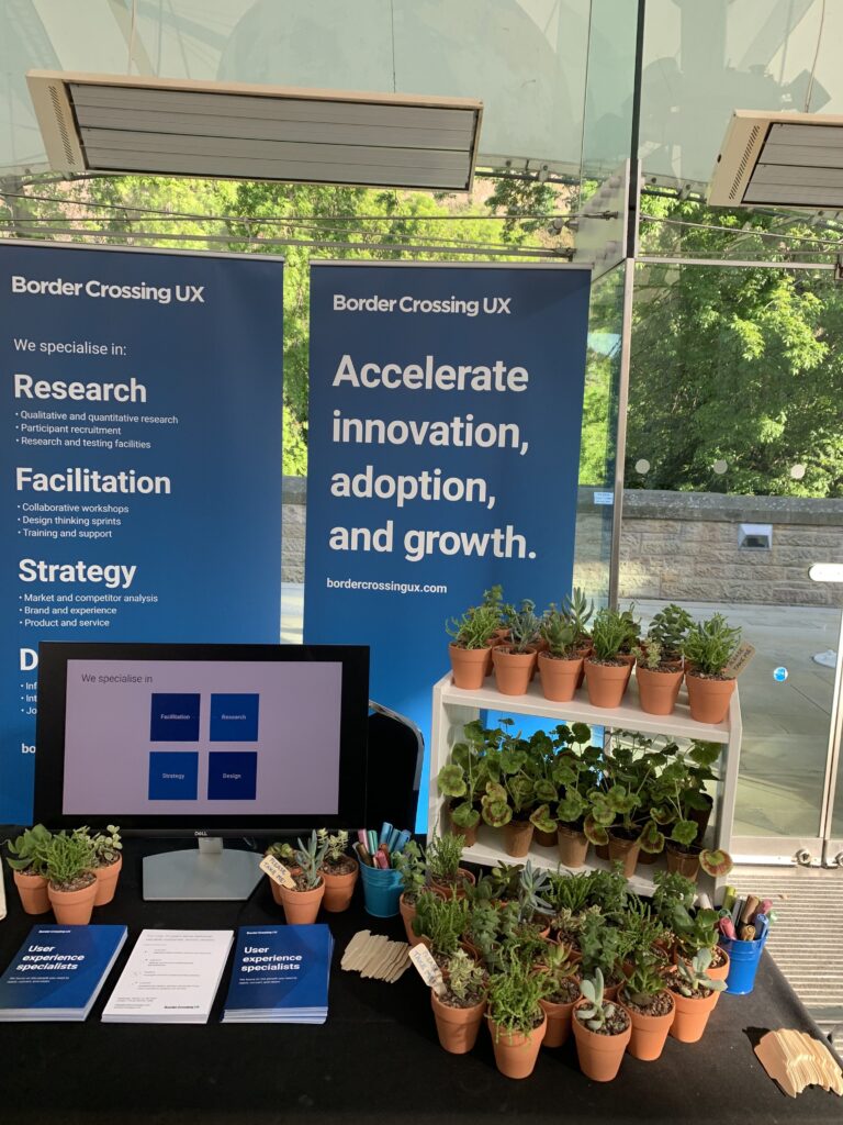 Conference stand showing plant set up