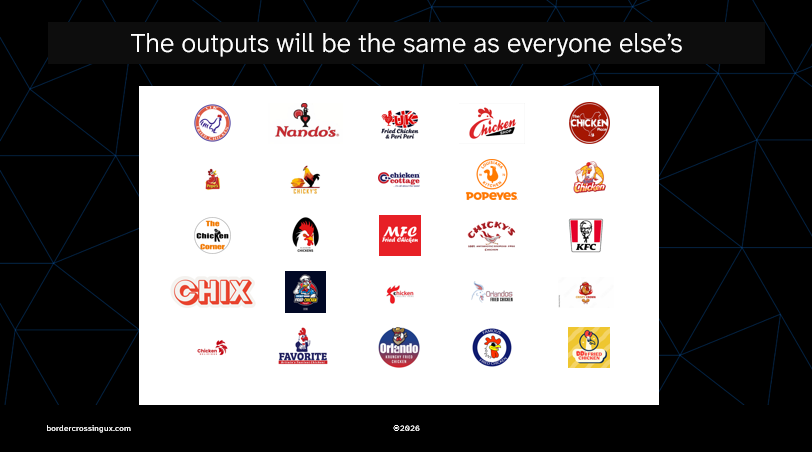 Image of 25 similar looking chicken shop logos